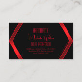 Blinky Black Geometric Shimmery Red Stylish Modern Visitenkarte (Rückseite)