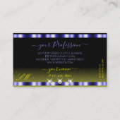 Blinky Blue Yellow Black Sparkle Jewels Initials Visitenkarte (Rückseite)