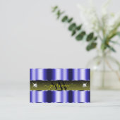 Blinky Blue Yellow Black Sparkle Jewels Monogram Visitenkarte (Stehend Vorderseite)