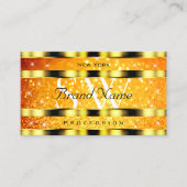 Blinky Gold Orange Gradient Glitzer Stars Initials Visitenkarte (Vorderseite)