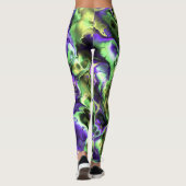 Blinky Loud Colorful Boho Hippie Fraktal Marble Leggings (Rückseite)