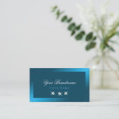 Blinky Shimmery Aquamarin Sparkling Diamonds Stilv Visitenkarte (Stehend Vorderseite)