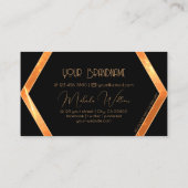 Blinky Shimmery Coral Cool Black Geometric Stilvol Visitenkarte (Rückseite)