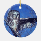 Blinzeln der Eule Keramik Ornament (Hinten)