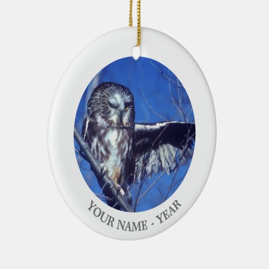 Blinzeln der Eule Keramikornament (Rechts)