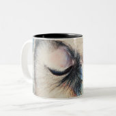 Blinzeln der Eule Zweifarbige Tasse (Vorderseite Links)