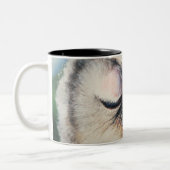 Blinzeln der Eule Zweifarbige Tasse (Links)