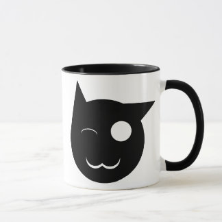 Blinzeln der schwarze Katzen-Schale Tasse