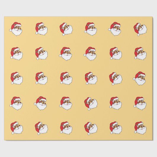 Blinzeln des Afroamerikaners Weihnachtsmann Geschenkpapier (Saum)