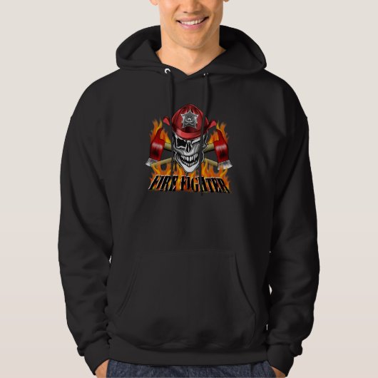 Blinzeln des Feuerwehrmann-Schädels Hoodie (Vorderseite)