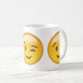 Blinzeln des Gesichtes Emoij Kaffeetasse (VorderseiteRechts)