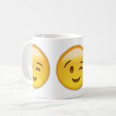 Blinzeln des Gesichtes Emoij Kaffeetasse (Vorderseite Links)