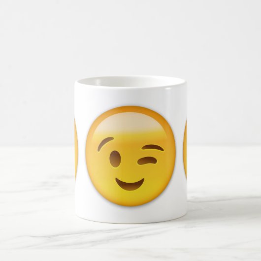 Blinzeln des Gesichtes Emoij Kaffeetasse (Mittel)