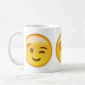 Blinzeln des Gesichtes Emoij Kaffeetasse (Links)