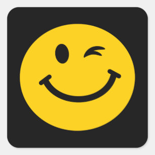 Blinzeln des Gesichtes Quadratischer Aufkleber