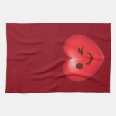 Blinzeln des Herzens Emoji Handtuch (Horizontal)