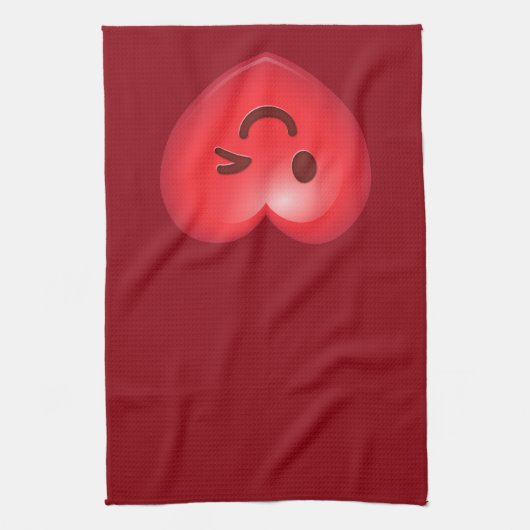 Blinzeln des Herzens Emoji Handtuch (Vertikal)