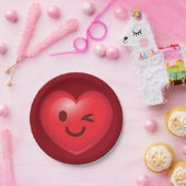 Blinzeln des Herzens Emoji Pappteller (Party)