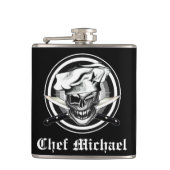 Blinzeln des Kochs-Schädels Flachmann (Vorderseite)