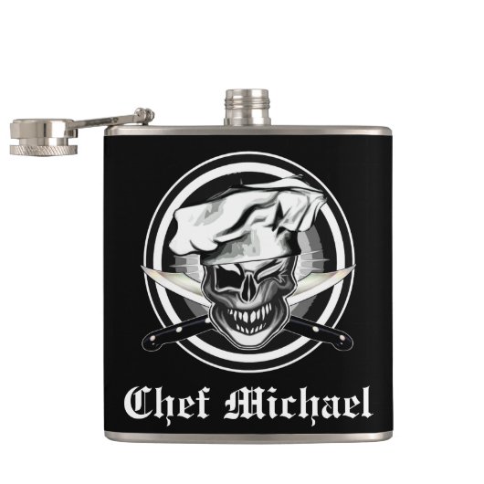 Blinzeln des Kochs-Schädels Flachmann (Geöffnet)