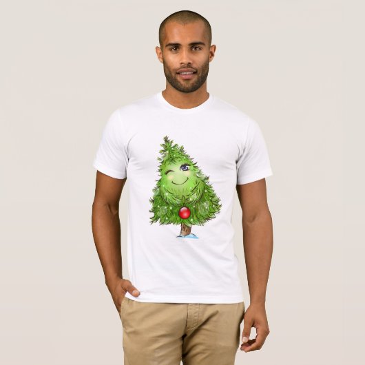 Blinzeln des T - Shirt der Weihnachtsbaum-Männer (Vorne ganz)