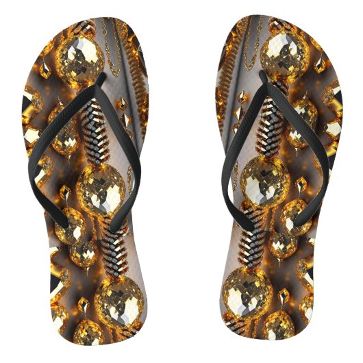 Blinzeln! Schöner Chaoschmuck in Gold Badesandalen (Fußbett)