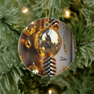 Blinzeln! Schöner Chaoschmuck in Gold Keramik Ornament