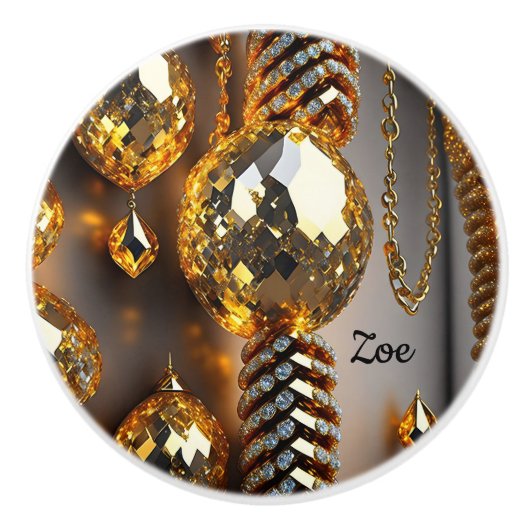 Blinzeln! Schöner Chaoschmuck in Gold Keramikknauf (Vorderseite)