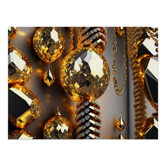 Blinzeln! Schöner Chaoschmuck in Gold Poster (Vorderseite)