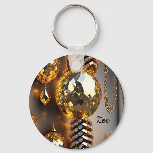 Blinzeln! Schöner Chaoschmuck in Gold Schlüsselanhänger (Vorderseite)