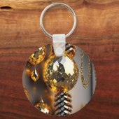 Blinzeln! Schöner Chaoschmuck in Gold Schlüsselanhänger (Rückseite)