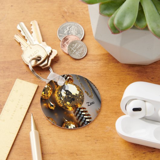 Blinzeln! Schöner Chaoschmuck in Gold Schlüsselanhänger (Schreibtisch)