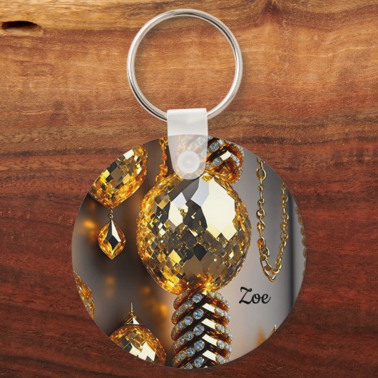 Blinzeln! Schöner Chaoschmuck in Gold Schlüsselanhänger (Vorderseite)