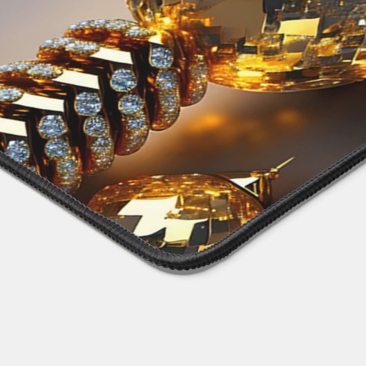 Blinzeln! Schöner Chaoschmuck in Gold Schreibtischunterlage (Ecke)