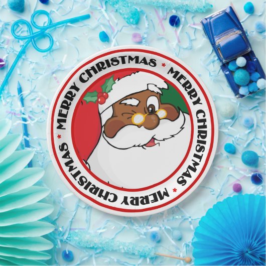 Blinzeln von schwarzer Sankt, die Pappteller (Party)