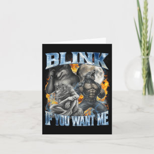 Blinzle, wenn du mich willst Lustiger Alpha-Wolf-B Karte