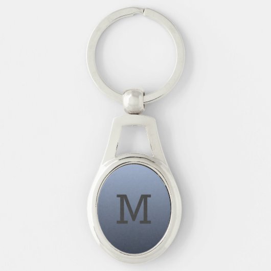 Blish Gray Gradient benutzerdefinierte Monogramm-S Schlüsselanhänger (Vorderseite)