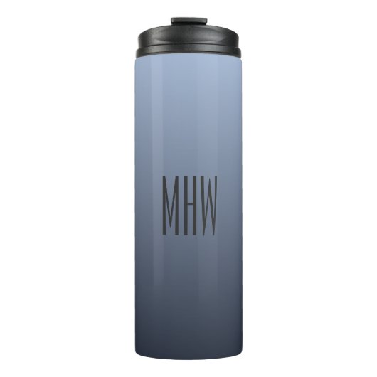 Blish Gray Gradient Custom Monogram Tumbler Thermosbecher (Vorderseite)