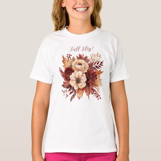 Bliss-Aquarell-Blume - T-Shirt (Vorderseite)
