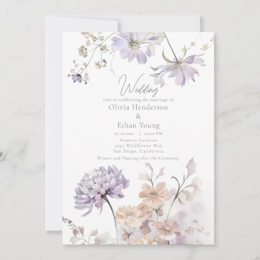 Bliss - Einladung von Lilac und Lavender Wedding (Vorderseite)