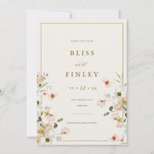 BLISS Floral Save The Date Minimal Hochzeitskarte