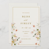 BLISS Floral Save the Date Minimale Hochzeitskarte (Vorne/Hinten)