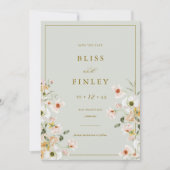 BLISS Floral Save the Date Minimale Hochzeitskarte (Vorderseite)
