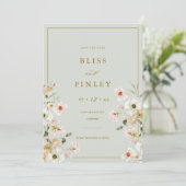 BLISS Floral Save the Date Minimale Hochzeitskarte (Stehend Vorderseite)