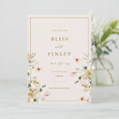 BLISS Floral Save the Date Minimale Hochzeitskarte (Stehend Vorderseite)