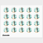Bliss-Hochzeitsticker Runder Aufkleber (Blatt)