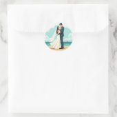 Bliss-Hochzeitsticker Runder Aufkleber (Tasche)