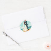 Bliss-Hochzeitsticker Runder Aufkleber (Umschlag)