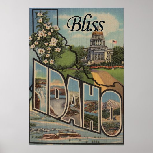 Bliss, IdahoGroße Letter-SzenenBliss, ID Poster (Vorne)