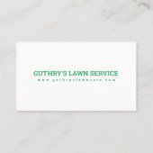 Bliss Lawncare Business Card Visitenkarte (Rückseite)